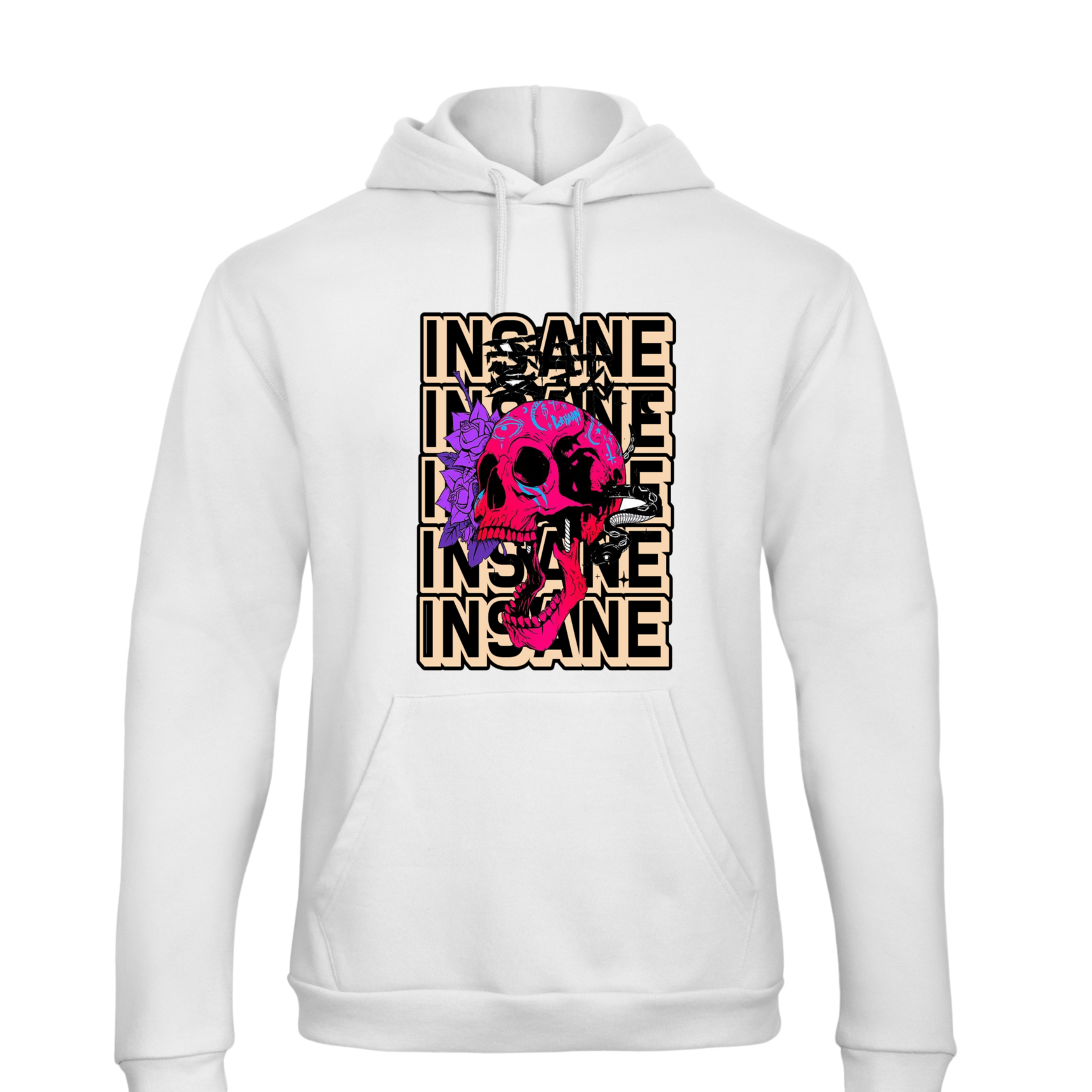 Felpa "Insane Skull" - Design Urban Dark | Stile Streetwear Alternativo - immagine 2