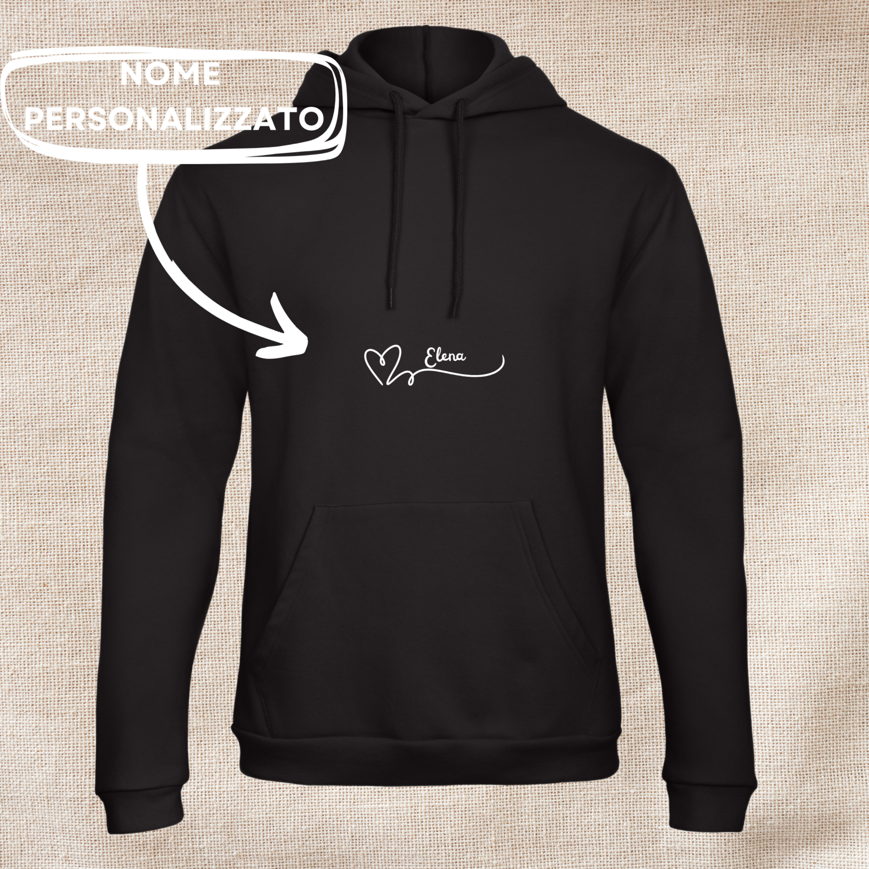 Felpa con cappuccio "San Valentino" | Nome personalizzato