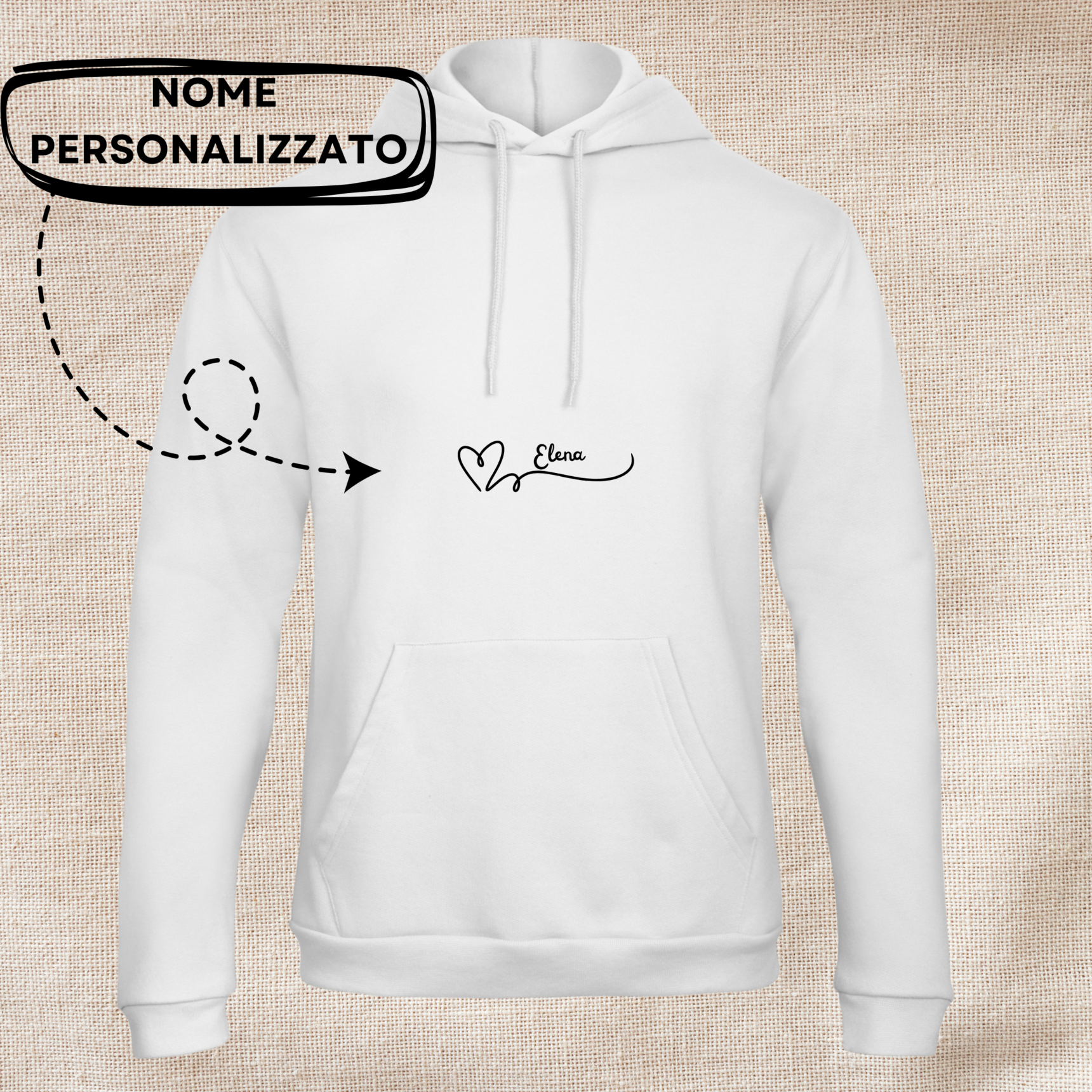 Felpa con cappuccio "San Valentino" | Nome personalizzato - immagine 2