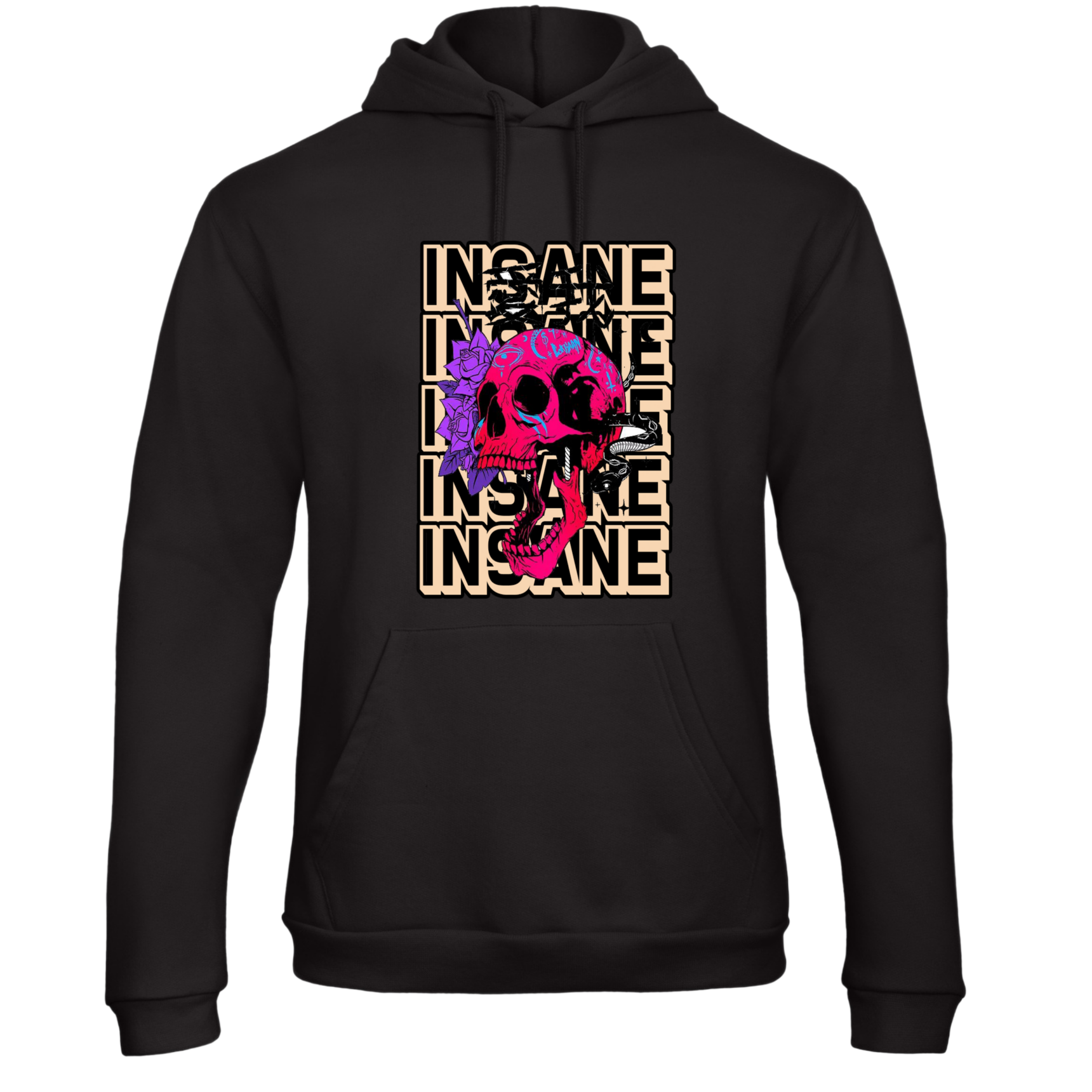 Felpa "Insane Skull" - Design Urban Dark | Stile Streetwear Alternativo