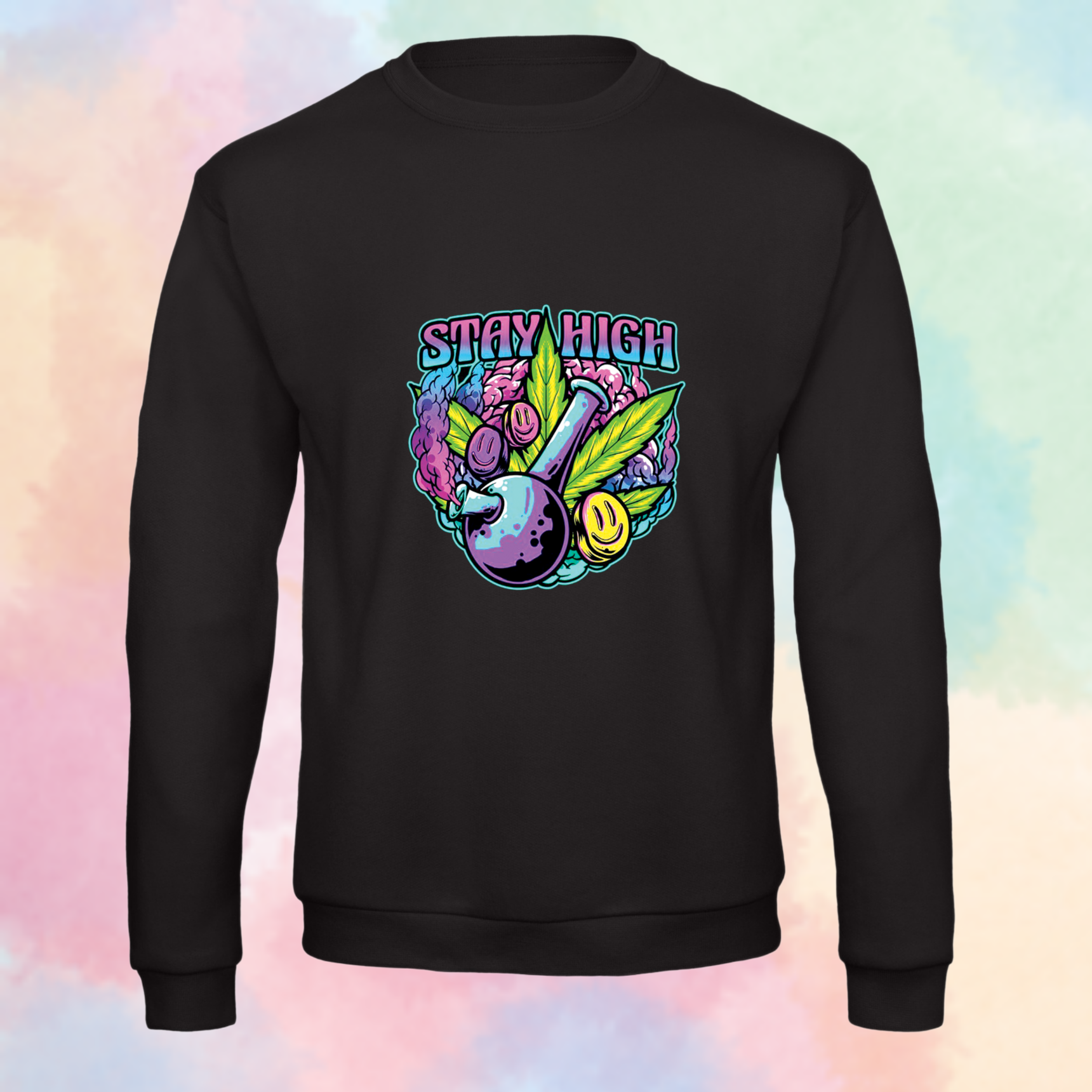 Felpa "Stay High" - Stile Psichedelico per Amanti della Cannabis - Unisex - immagine 2